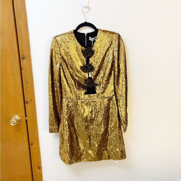 New REBECCA VALLANCE Gloria Floral Sequined Dress - Picture 5 of 9